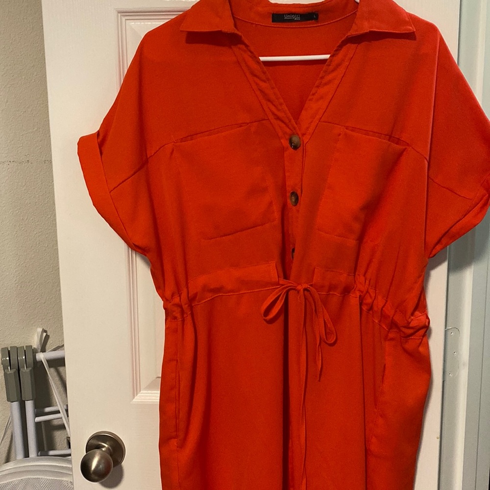 Orange shirt dress size L